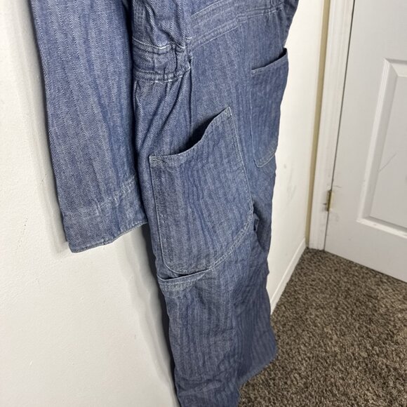 Vintage Big Mac Denim Coveralls Men 44 Made in USA Workwear Mechanic Suit - Picture 7 of 9